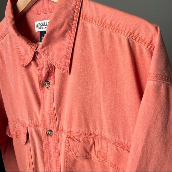 Magellan Men’s Orange Sportswear S/S Button Up Resort Shirt Size XL - Picture 5 of 14